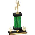 Premium Single Green Carbon Fiber Fourth Place Majorette Trophy