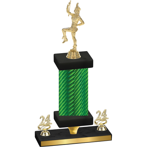 Premium Single Green Carbon Fiber Year Majorette Trophy