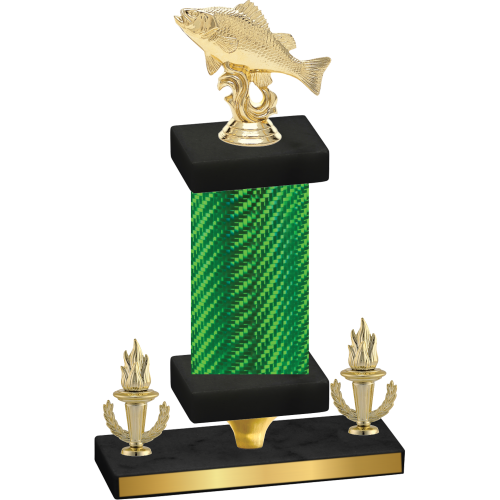 Premium Single Green Carbon Fiber Victory Fishing Trophy