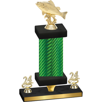 Premium Single Green Carbon Fiber Year Fishing Trophy