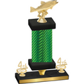 Premium Single Green Carbon Fiber Fourth Place Fishing Trophy