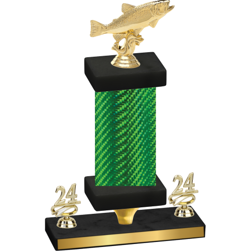 Premium Single Green Carbon Fiber Year Fishing Trophy