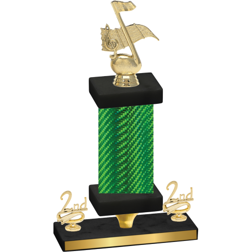 Premium Single Green Carbon Fiber Second Place Music Trophy