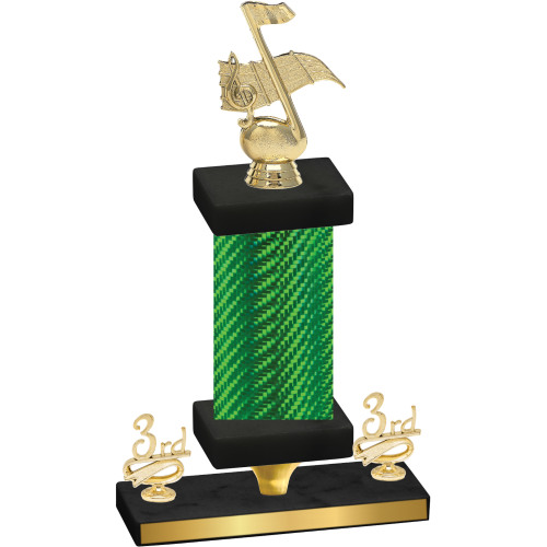 Premium Single Green Carbon Fiber Third Place Music Trophy
