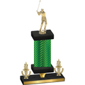 Premium Single Green Carbon Fiber Victory Golf Trophy