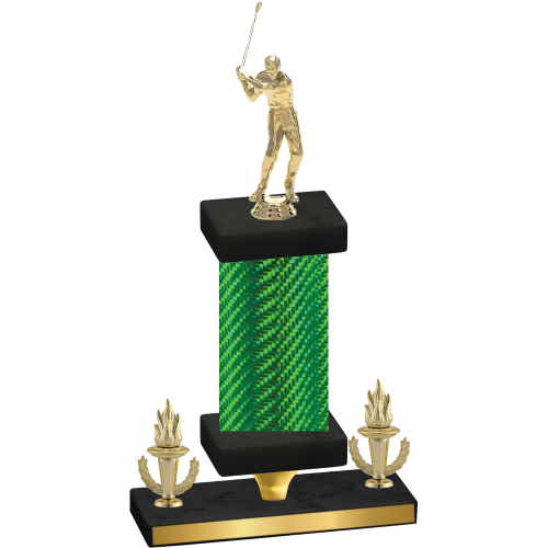 Premium Single Green Carbon Fiber Victory Golf Trophy