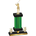 Premium Single Green Carbon Fiber Year Golf Trophy