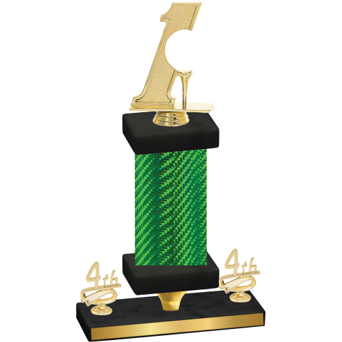 Premium Single Green Carbon Fiber Fourth Place Golf Trophy