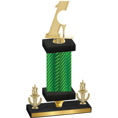 Premium Single Green Carbon Fiber Victory Golf Trophy