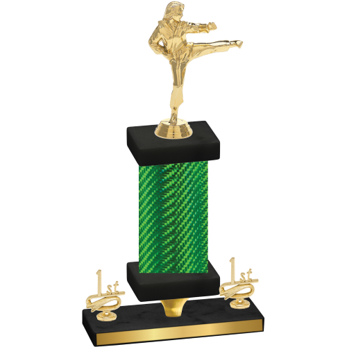 Premium Single Green Carbon Fiber First Place Karate Trophy