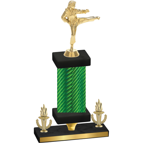 Premium Single Green Carbon Fiber Victory Karate Trophy