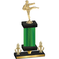 Premium Single Green Carbon Fiber Victory Karate Trophy