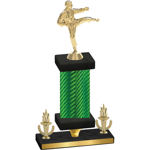 Premium Single Green Carbon Fiber Victory Karate Trophy