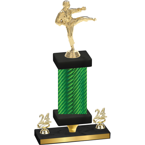 Premium Single Green Carbon Fiber Year Karate Trophy