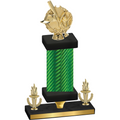 Premium Single Green Carbon Fiber Victory Baseball Trophy