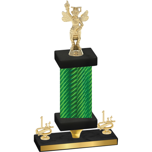 Premium Single Green Carbon Fiber First Place Academics Trophy
