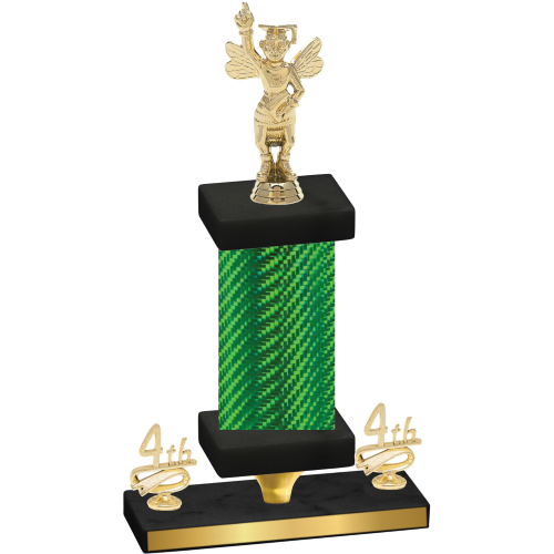 Premium Single Green Carbon Fiber Fourth Place Academics Trophy
