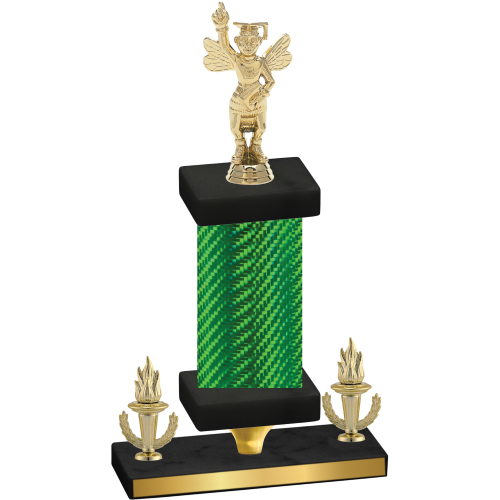Premium Single Green Carbon Fiber Victory Academics Trophy