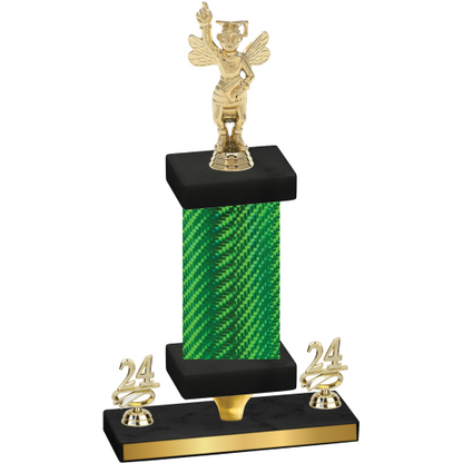 Premium Single Green Carbon Fiber Year Academics Trophy