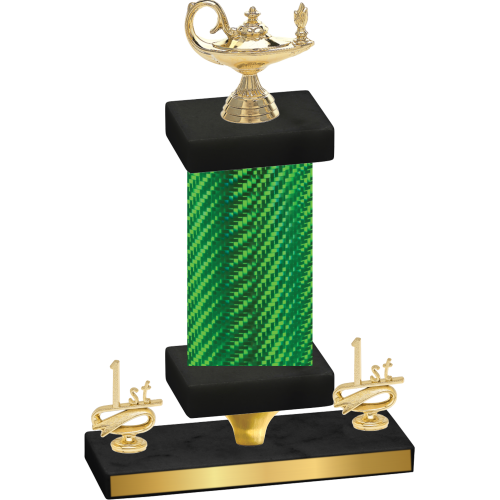 Premium Single Green Carbon Fiber First Place Academics Trophy