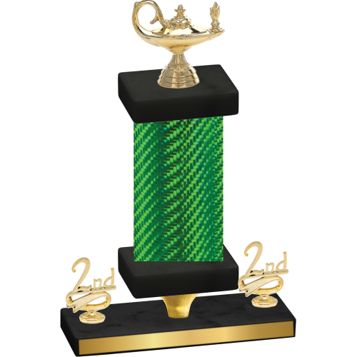 Premium Single Green Carbon Fiber Second Place Academics Trophy