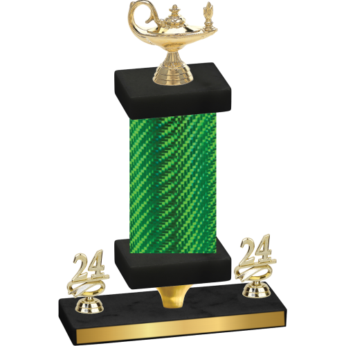 Premium Single Green Carbon Fiber Year Academics Trophy