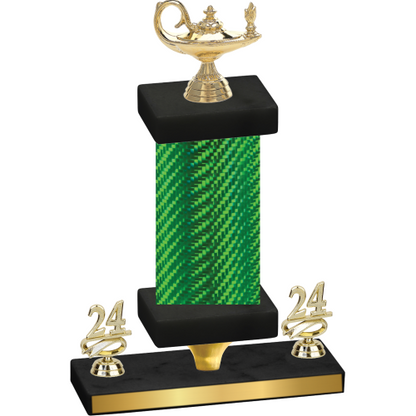 Premium Single Green Carbon Fiber Year Academics Trophy