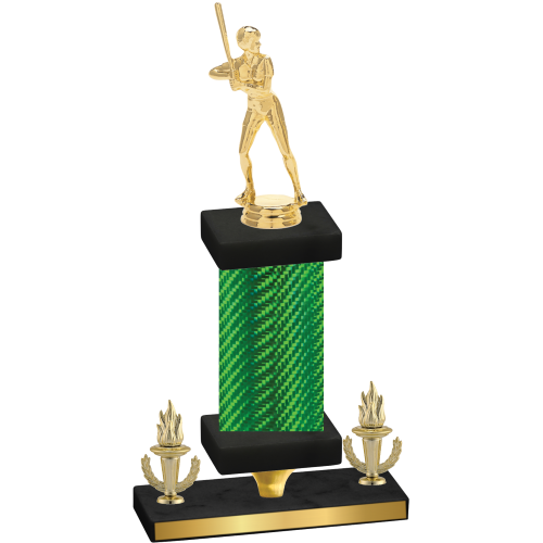 Premium Single Green Carbon Fiber Victory Softball Trophy