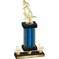 Premium Single Blue Glacier Third Place Football Trophy