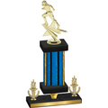 Premium Single Blue Glacier Victory Football Trophy