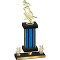 Premium Single Blue Glacier Year Football Trophy