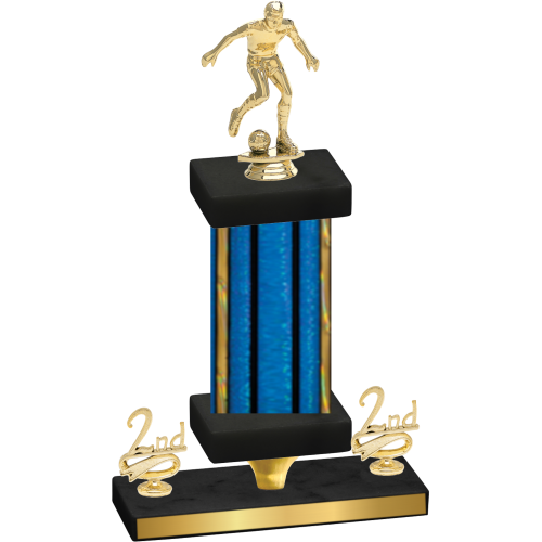 Premium Single Blue Glacier Second Place Soccer Trophy