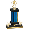 Premium Single Blue Glacier Third Place Soccer Trophy