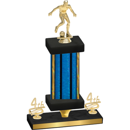 Premium Single Blue Glacier Fourth Place Soccer Trophy