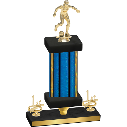 Premium Single Blue Glacier First Place Soccer Trophy