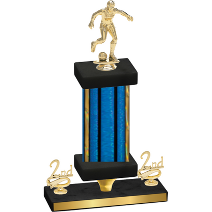 Premium Single Blue Glacier Second Place Soccer Trophy