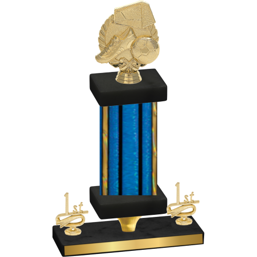Premium Single Blue Glacier First Place Soccer Trophy