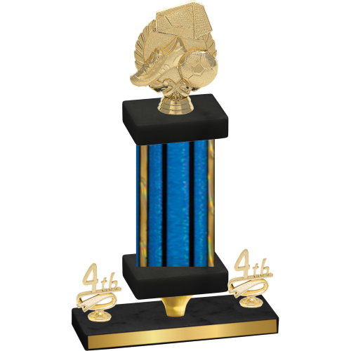Premium Single Blue Glacier Fourth Place Soccer Trophy