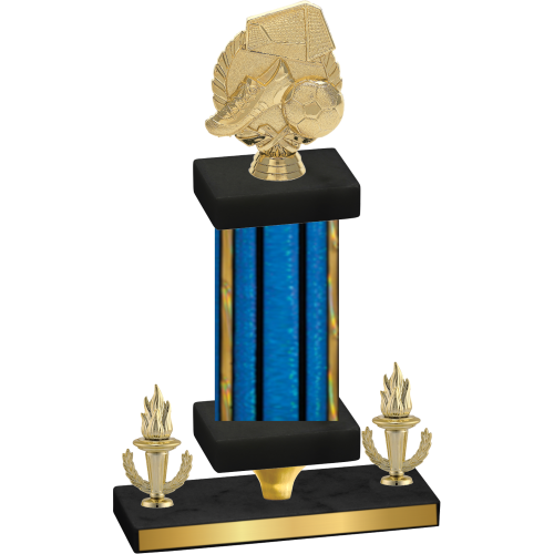 Premium Single Blue Glacier Victory Soccer Trophy