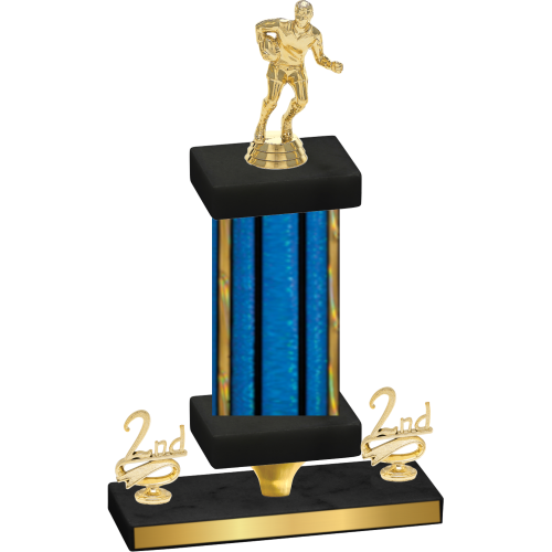 Premium Single Blue Glacier Second Place Rugby Trophy