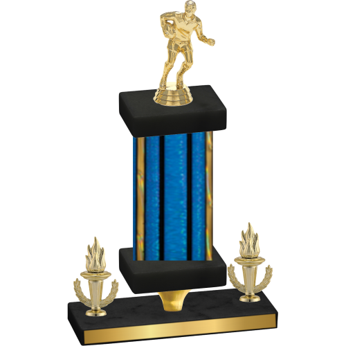 Premium Single Blue Glacier Victory Rugby Trophy