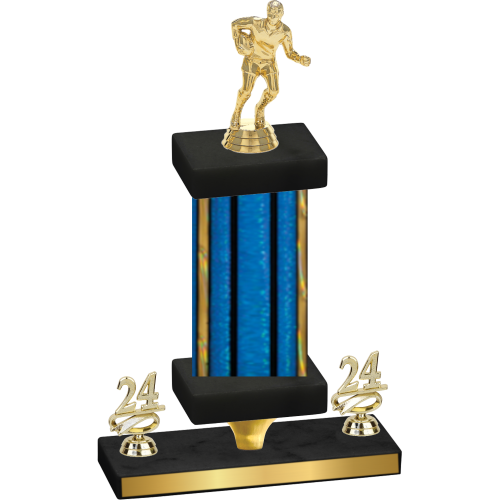 Premium Single Blue Glacier Year Rugby Trophy