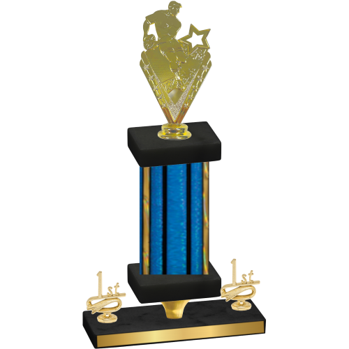 Premium Single Blue Glacier First Place Rugby Trophy