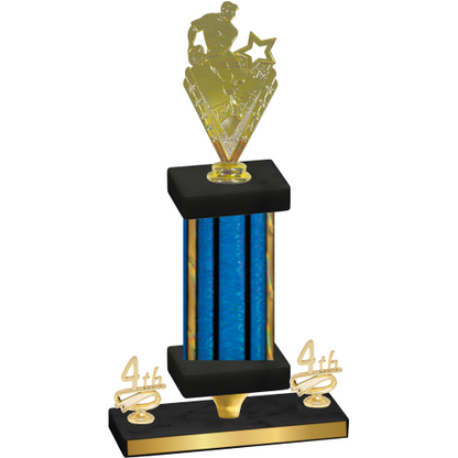 Premium Single Blue Glacier Fourth Place Rugby Trophy
