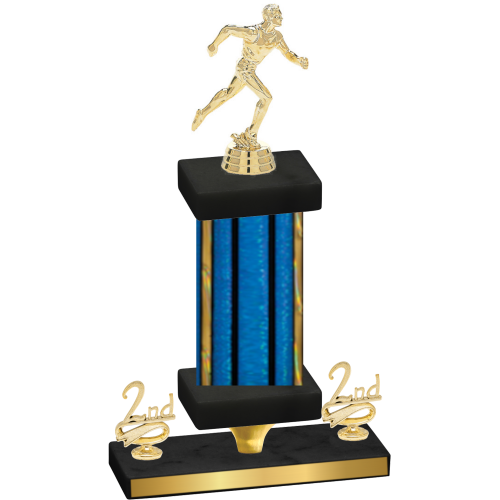 Premium Single Blue Glacier Second Place Running Trophy