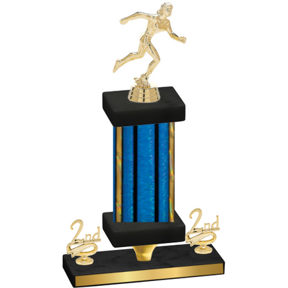 Premium Single Blue Glacier Second Place Running Trophy