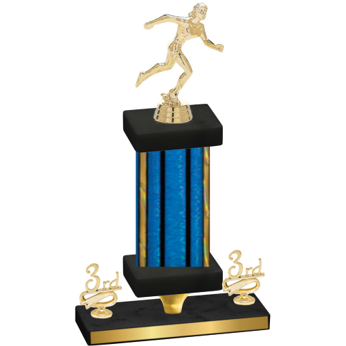 Premium Single Blue Glacier Third Place Running Trophy