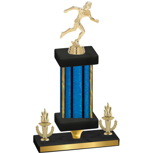 Premium Single Blue Glacier Victory Running Trophy