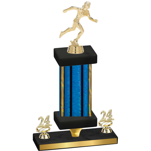 Premium Single Blue Glacier Year Running Trophy