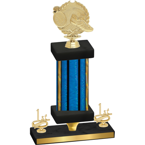 Premium Single Blue Glacier First Place Running Trophy